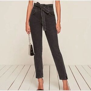 reformation Solid Black High Rise Waist Pacific LY057 Skinny Jeans Denim 25 Xs